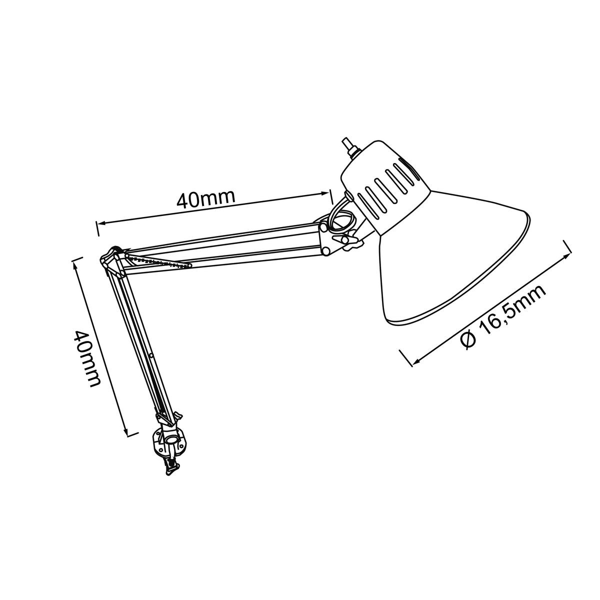 LAMPE À PINCE - noir, Konventionell, métal (17/70cm) - Brilliant