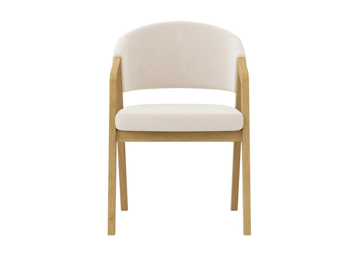 ARMLEHNSTUHL  Stoffauswahl Mikrofaser  Weiss, Eichefarben  - Weiss/Eichefarben, Konventionell, Holz/Textil (59/96/60cm) - Carryhome