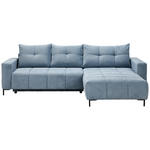 ECKSOFA in Webstoff Blaugrau  - Blaugrau/Schwarz, KONVENTIONELL, Textil/Metall (292/192cm) - Carryhome