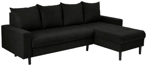 ECKSOFA in Webstoff Schwarz  - Schwarz, Konventionell, Kunststoff/Textil (231/157cm) - P & B