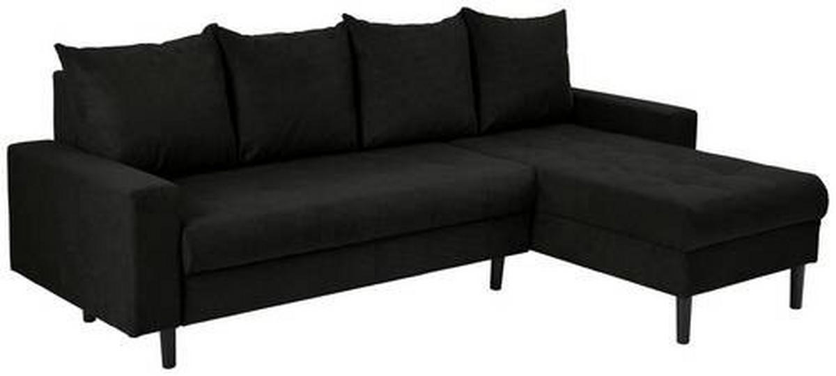 ECKSOFA in Webstoff Schwarz  - Schwarz, KONVENTIONELL, Kunststoff/Textil (231/157cm) - P & B
