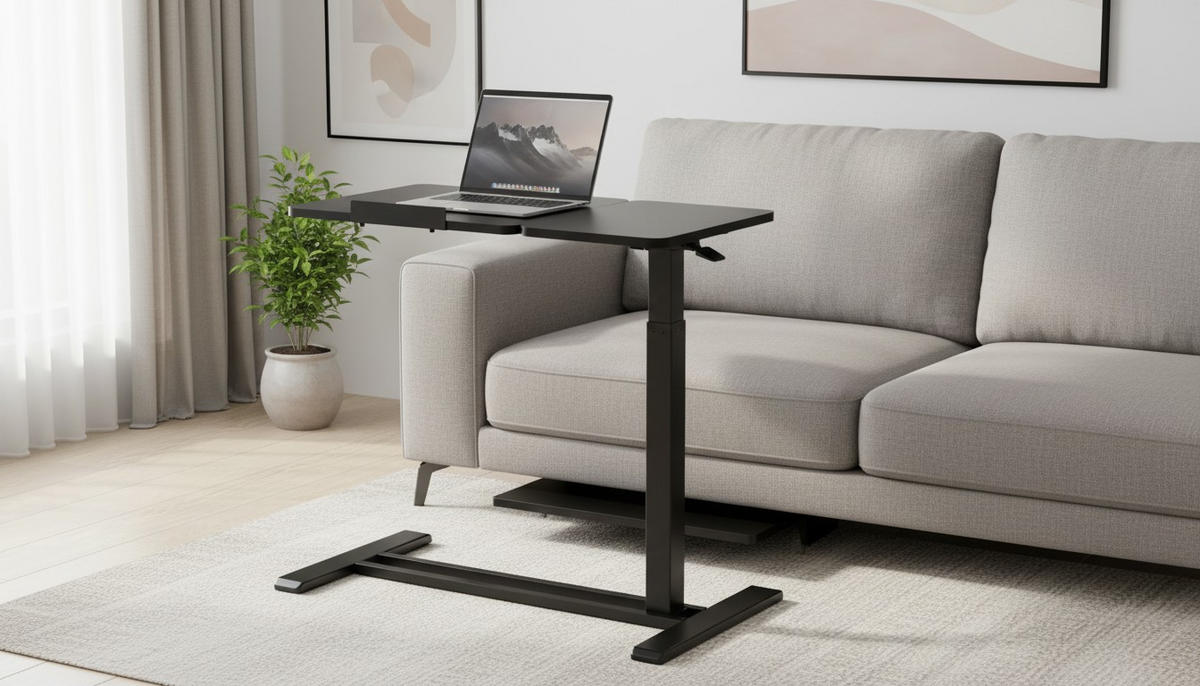 LAPTOPTISCH  Schwarz Gasdruckfeder höhenverstellbar  - Schwarz, MODERN, Holzwerkstoff/Kunststoff (78/65,5/105/38cm) - MID.YOU
