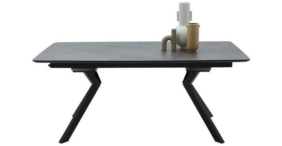 ESSTISCH 180/90/76 cm Metall, Kunststoff Schwarz, Dunkelgrau  - Dunkelgrau/Schwarz, Design, Kunststoff/Metall (180/90/76cm) - Dieter Knoll