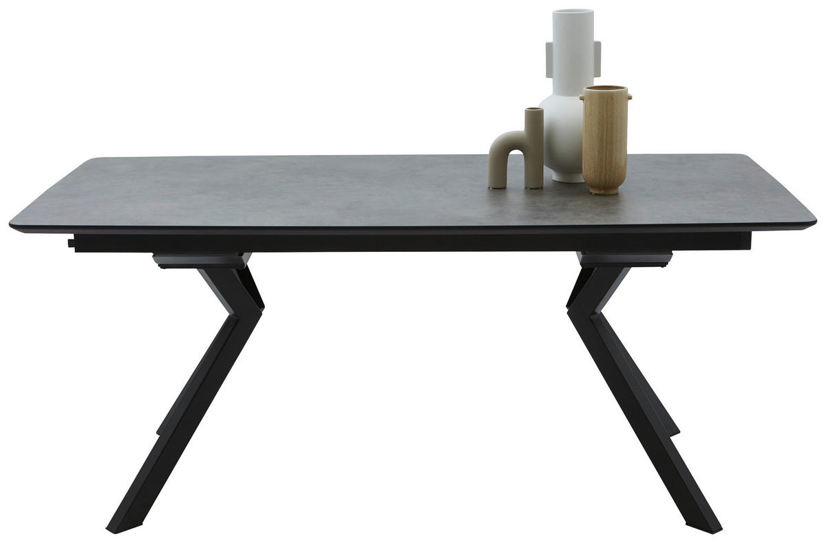 ESSTISCH Schwarz, Dunkelgrau  - Dunkelgrau/Schwarz, Design, Kunststoff/Metall (180/90/76cm) - Dieter Knoll