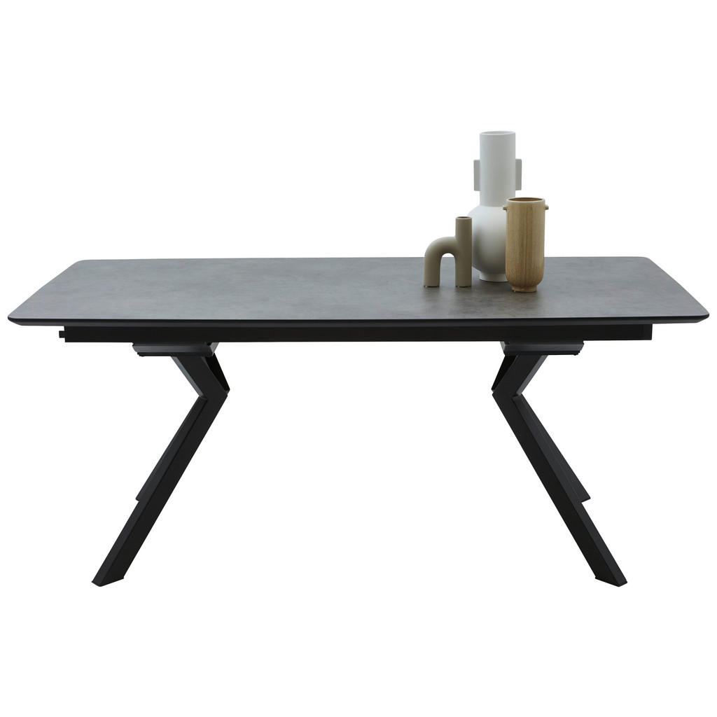 Thumbnail - Dieter Knoll Esstisch, Schwarz, Dunkelgrau, Metall, Kunststoff, Uni, Wange, 90x76x180 cm, Esszimmer, Tische, Esstische