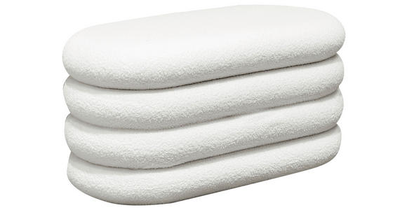 TRUHENBANK 85/42/42 cm Teddystoff Weiß Pappel Sperrholz - Weiß, Trend, Holz/Textil (85/42/42cm) - Xora