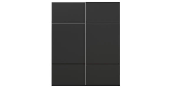 SCHWEBETÜRENSCHRANK 162/223/68 cm 2-türig Schwarz - Alufarben/Schwarz, KONVENTIONELL, Holzwerkstoff/Metall (162/223/68cm) - Novel
