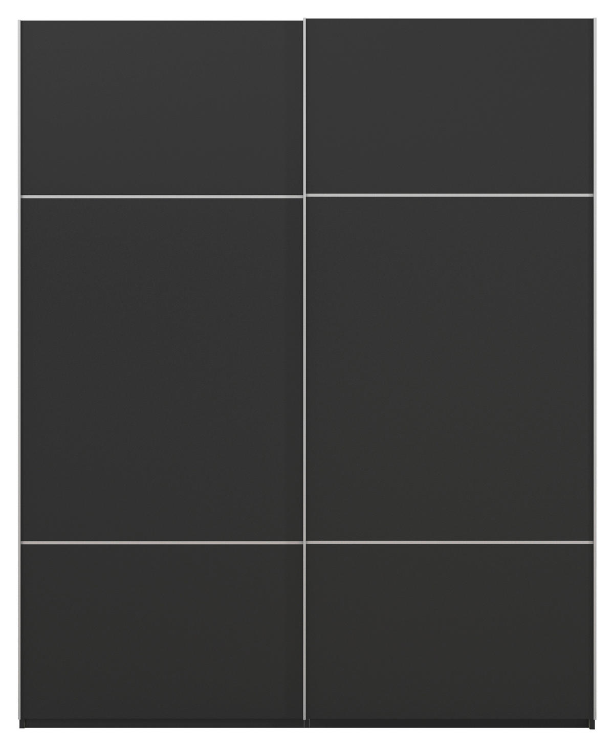SCHWEBETÜRENSCHRANK in Schwarz  - Alufarben/Schwarz, Konventionell, Holzwerkstoff/Metall (162/223/68cm) - Novel