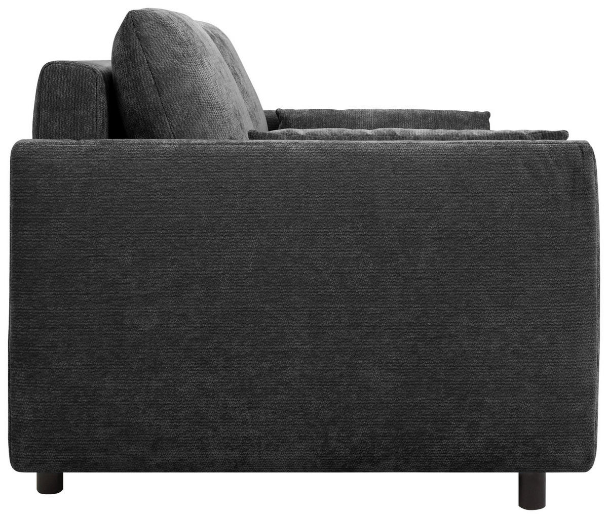 SCHLAFSOFA  in Chenille Schwarz  - Schwarz, KONVENTIONELL, Kunststoff/Textil (161/90/108cm) - Carryhome