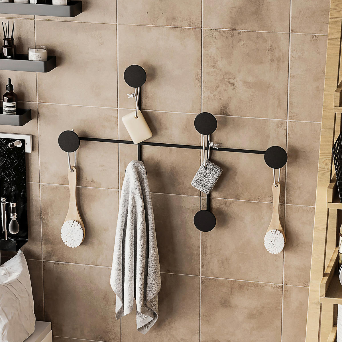 WANDGARDEROBE - Schwarz, Basics, Metall (80/60/10cm)