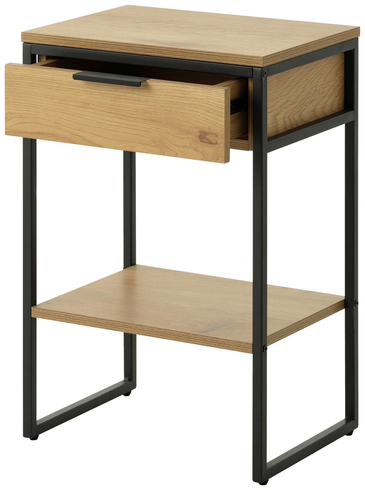 BEISTELLTISCH in Holzwerkstoff 40/30/60 cm  - Eichefarben/Schwarz, Design, Holzwerkstoff/Metall (40/30/60cm) - Lomoco