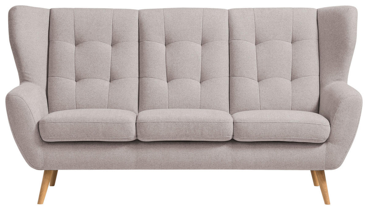 TŘÍMÍSTNÁ POHOVKA, dřevo, textil, kompozitní dřevo, béžová - barvy dubu/béžová, Design, dřevo/kompozitní dřevo (193/102/90cm) - Niels Andersson