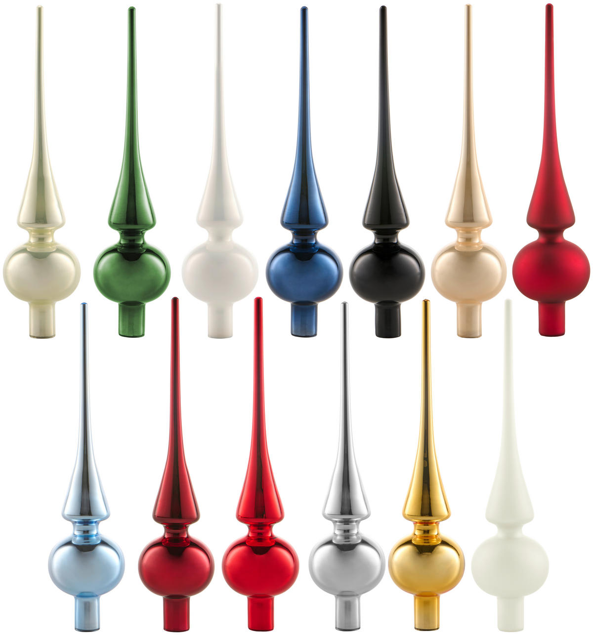 CHRISTBAUMSPITZE  - Weiß, KONVENTIONELL, Glas (26cm)