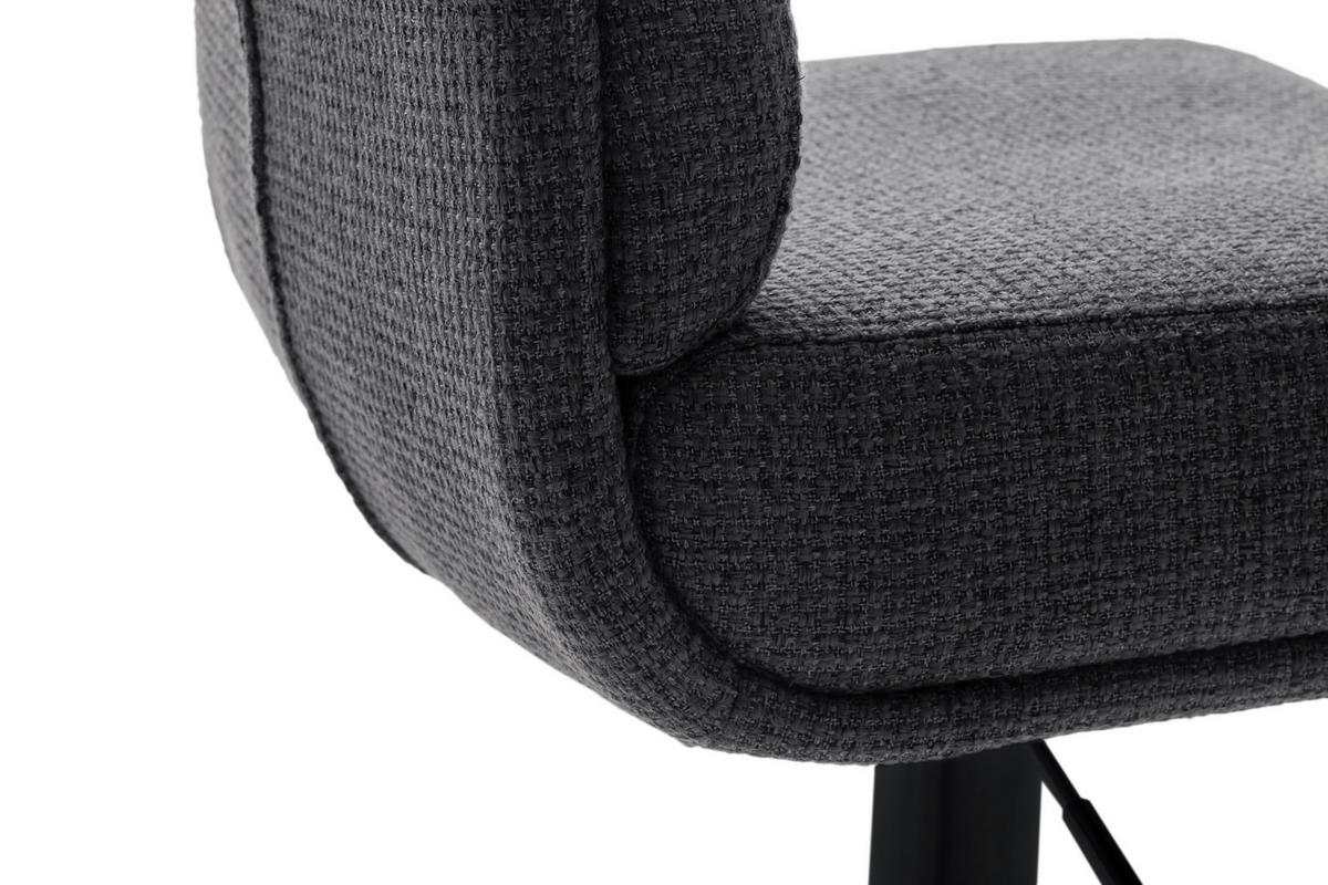 BARHOCKER in Metall, Textil Anthrazit, Schwarz  - Anthrazit/Schwarz, Design, Textil/Metall (43/84/52cm) - Dieter Knoll
