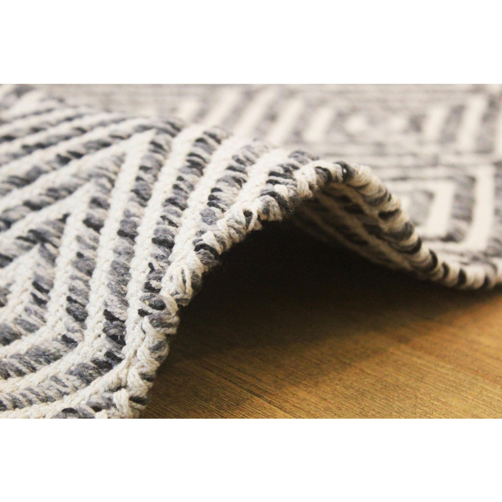 Thumbnail - Kayoom Flachwebeteppich Aperitif 310 Grau, Grau, Textil, Struktur, rechteckig, 120x170 cm, pflegeleicht, Teppiche & Böde...