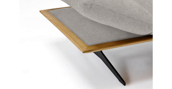 ECKSOFA in Flachgewebe Hellgrau 314/159 cm - Hellgrau/Schwarz, Design, Holz/Textil (314/159cm) - Dieter Knoll