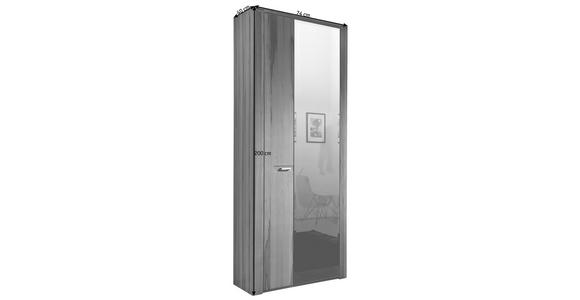 GARDEROBENSCHRANK 74/200/40 cm - Buchefarben/Alufarben, KONVENTIONELL, Glas/Holz (74/200/40cm) - Venda