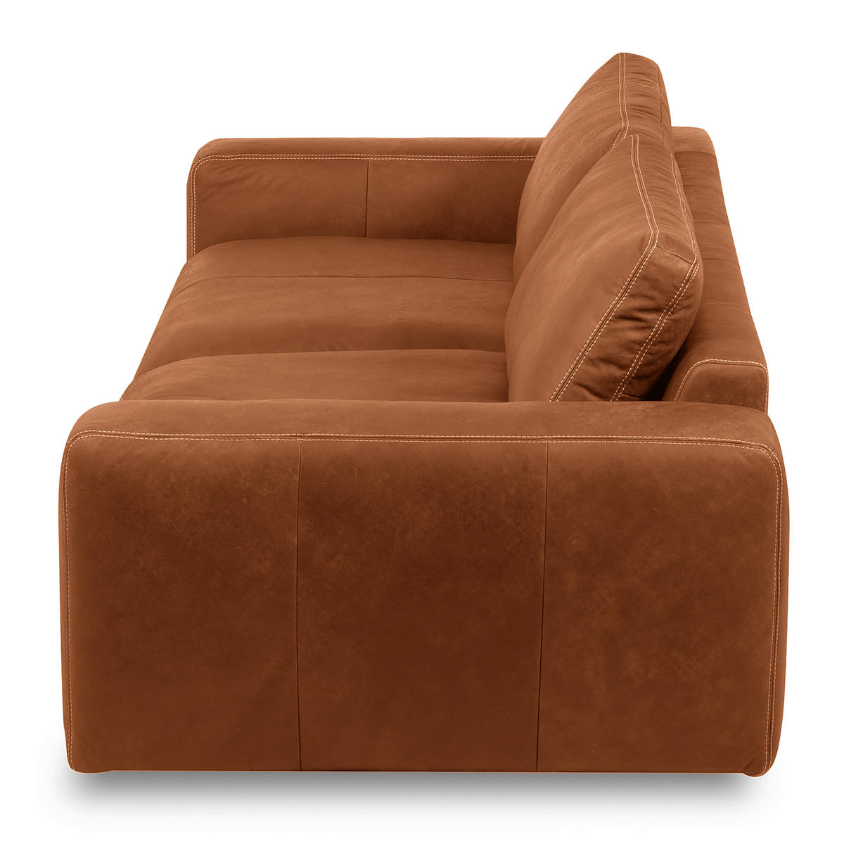 3-SITZER-SOFA  in Echtleder Karamell   - Beige/Karamell, Design, Leder/Kunststoff (300/85/123cm) - Livetastic