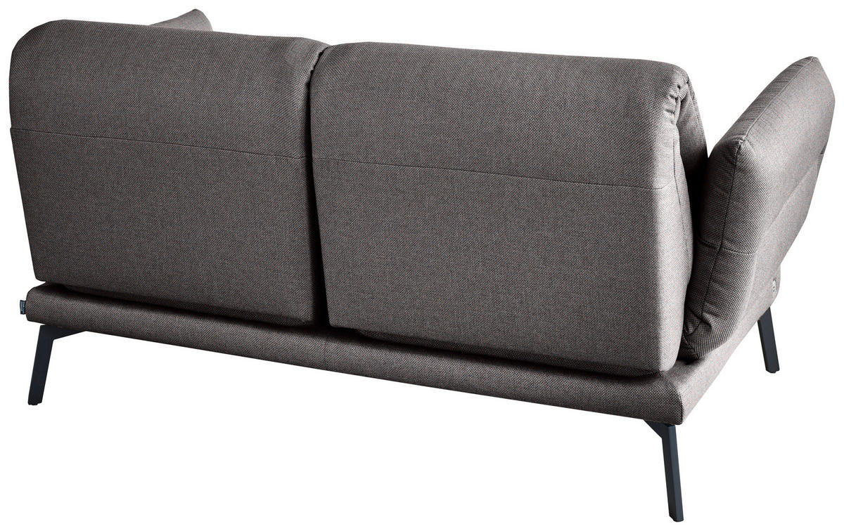 2-SITZER-SOFA Flachgewebe Dunkelbraun  - Dunkelbraun/Schwarz, Design, Textil/Metall (178-226/83-113/96-177cm) - Dieter Knoll