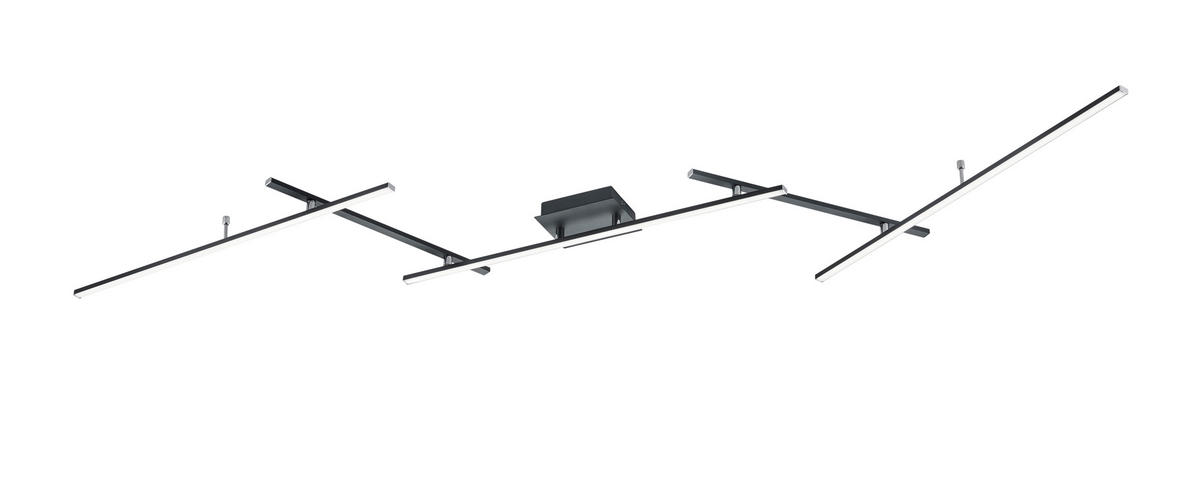 LED-DECKENLEUCHTE 22 W     - Weiss/Schwarz, Design, Kunststoff/Metall (245/8,5/50cm) - Trio Leuchten