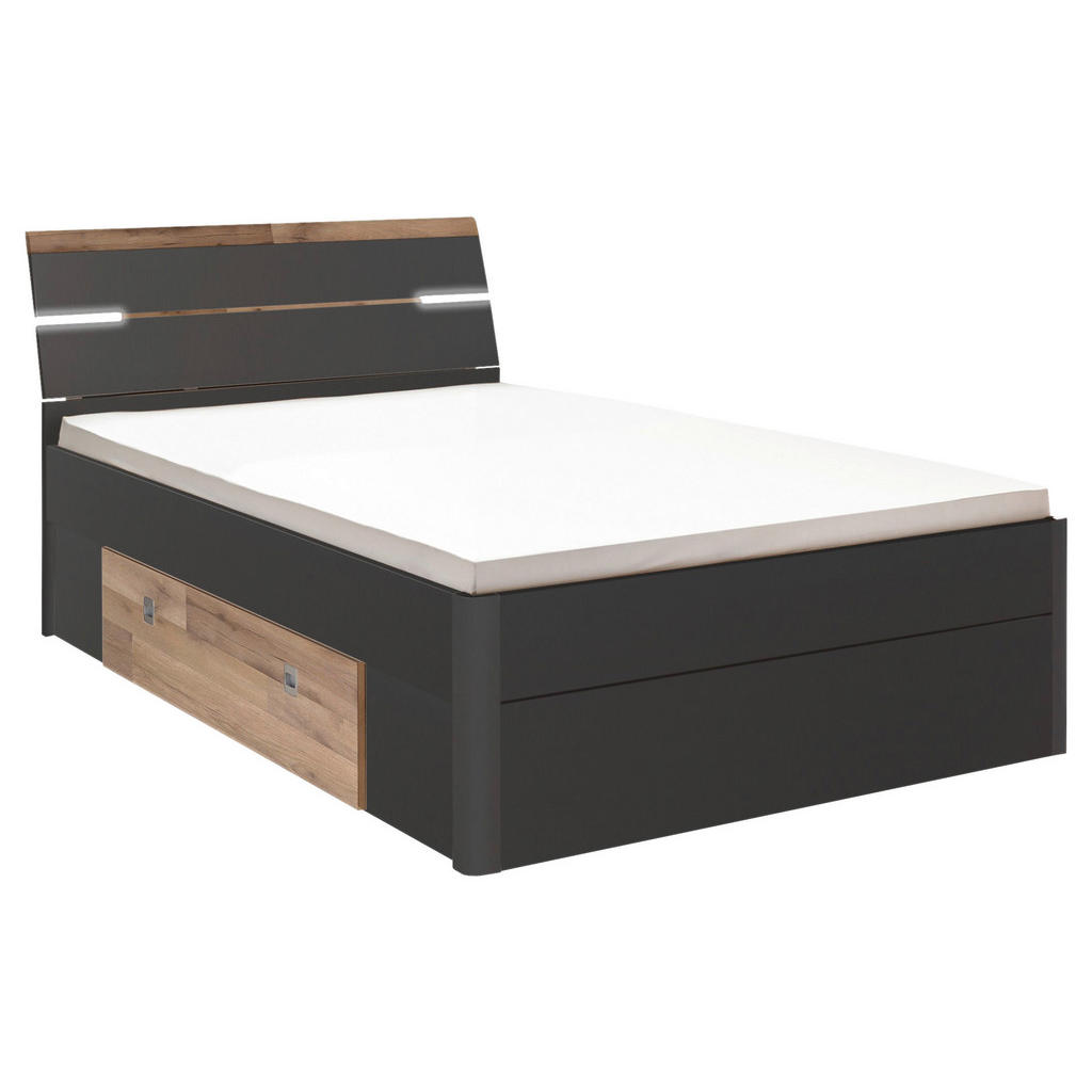 Stauraumbett Mit Beleuchtung 140x200 Cm Mars Graphit