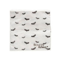 SERVÍTKA NETOPIER HALLOWEEN - čierna/biela, Basics, drevo (17/17/2cm)