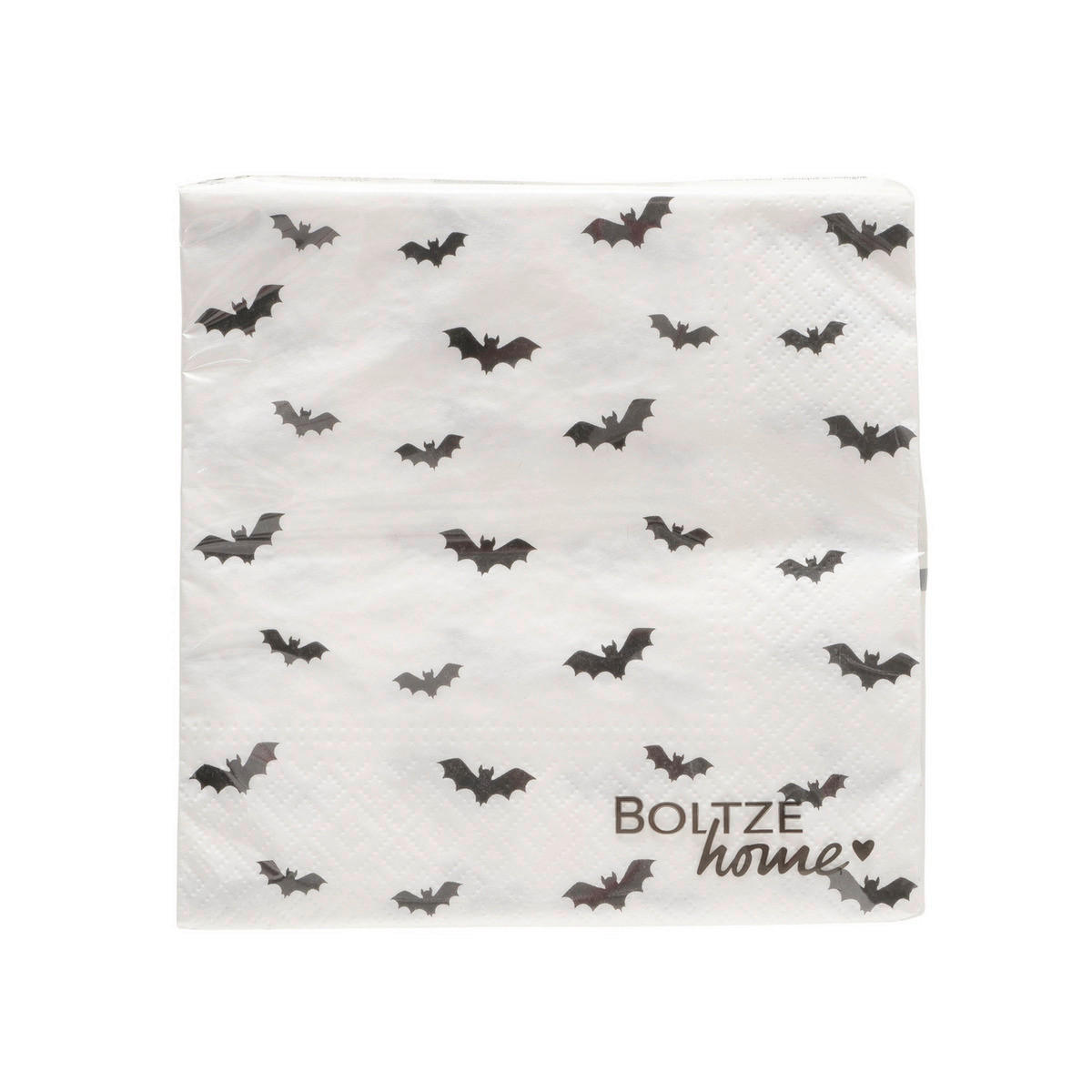 SERVÍTKA NETOPIER HALLOWEEN - čierna/biela, Basics, drevo (17/17/2cm)