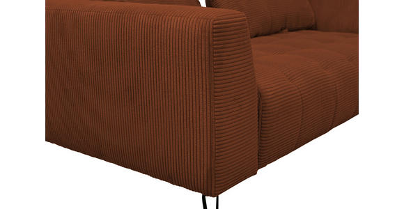 BIGSOFA  in Cord Kupferfarben  - Schwarz/Kupferfarben, KONVENTIONELL, Textil/Metall (246/100/116cm) - Carryhome