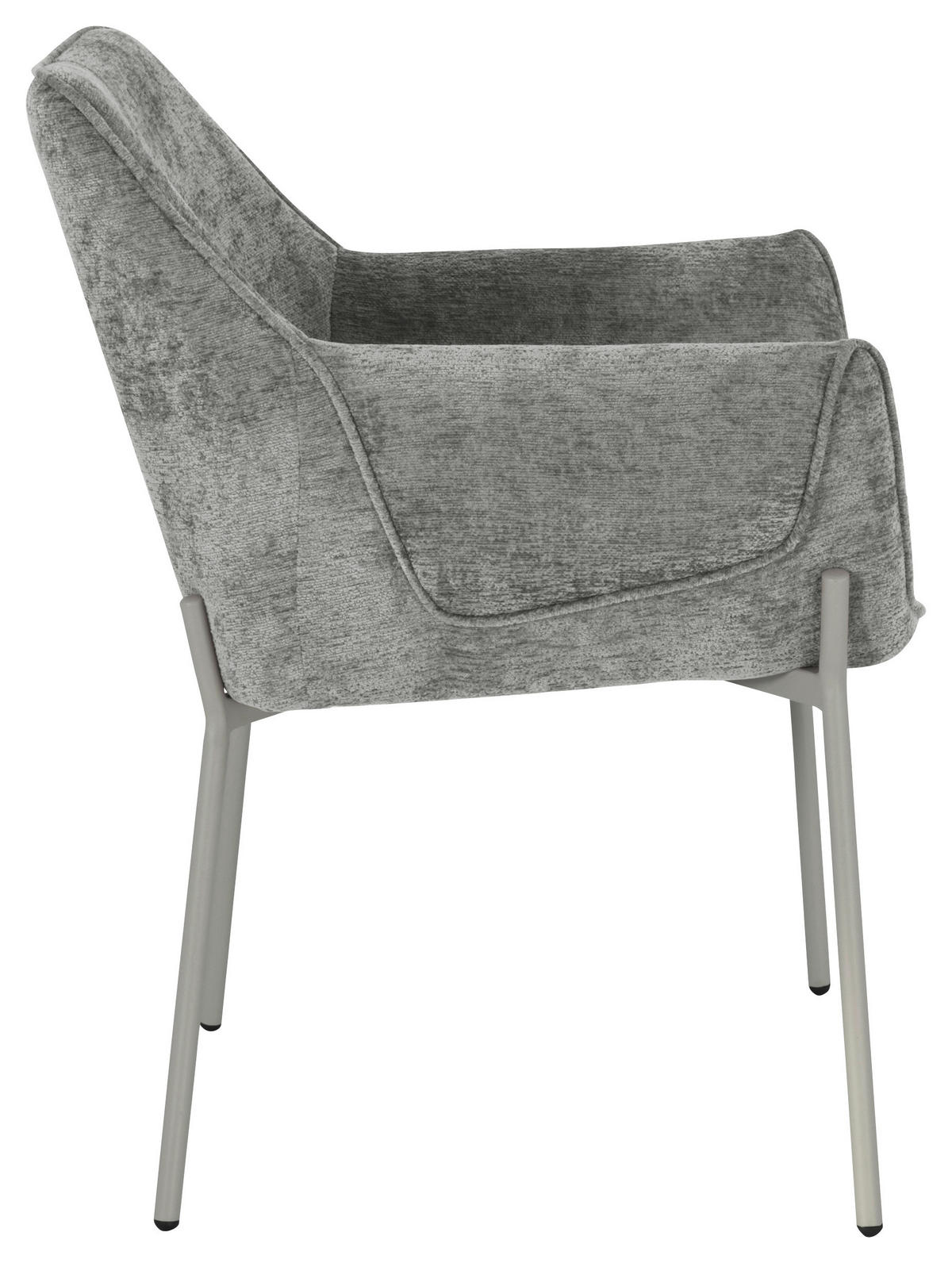 ARMLEHNSTUHL  in Eisen Chenille  - Dunkelgrau/Grau, MODERN, Holz/Textil (62/83/62cm) - MID.YOU