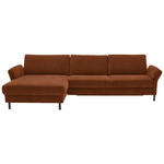ECKSOFA  in Chenille, Flachgewebe Rostfarben  175/316 cm  - Rostfarben/Schwarz, Design, Textil/Metall (175/316cm) - Dieter Knoll