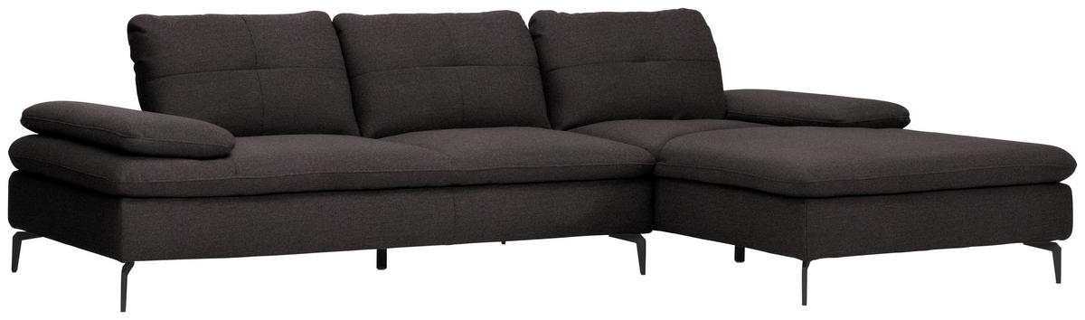 ECKSOFA in Webstoff Schwarz  301/179 cm  - Schwarz, Design, Textil/Metall (301/179cm) - Chilliano