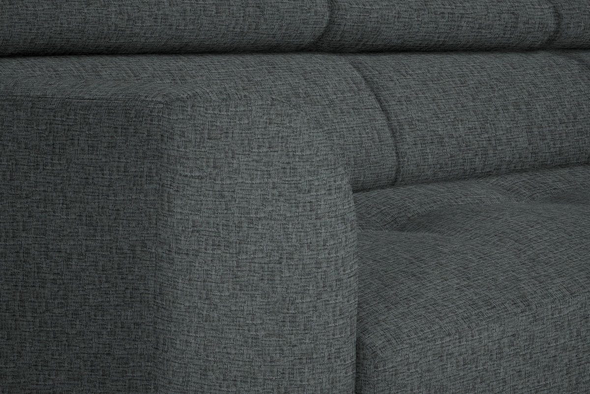 ECKSOFA in Chenille Grau  280/205 cm  - Schwarz/Grau, Design, Textil/Metall (280/205cm) - Xora