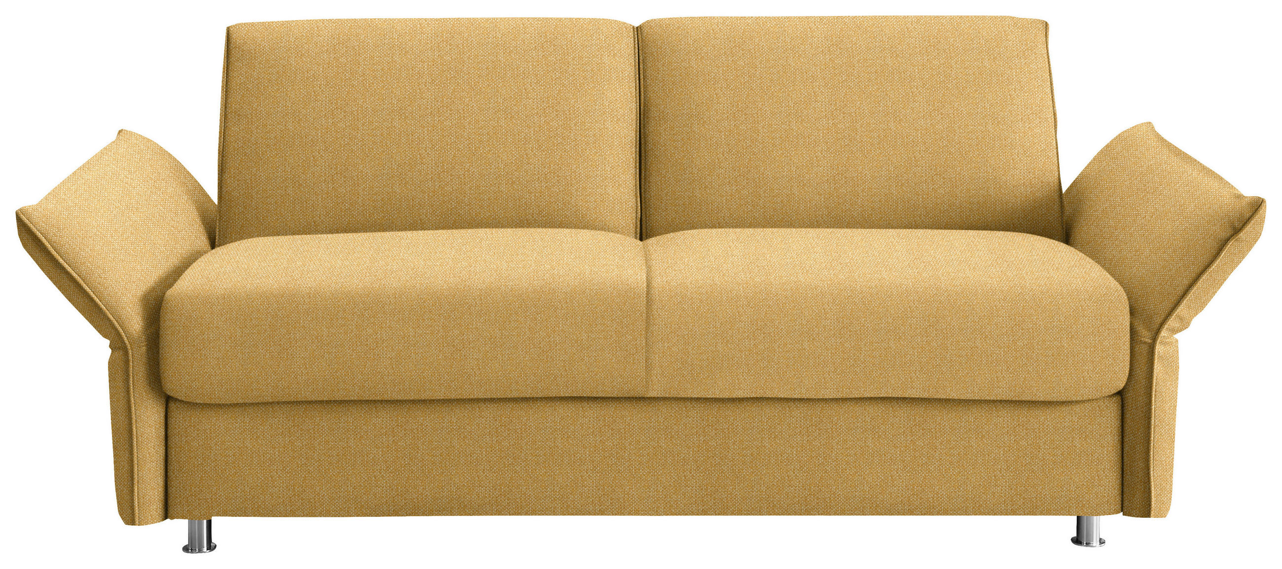 SCHLAFSOFA  in Flachgewebe Gelb  - Chromfarben/Gelb, Design, Textil/Metall (194-234/88/101cm) - Bali