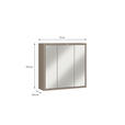 SPIEGELSCHRANK 74,5/72/23,8 cm  - Taupe, MODERN, Glas/Holzwerkstoff (74,5/72/23,8cm) - Xora