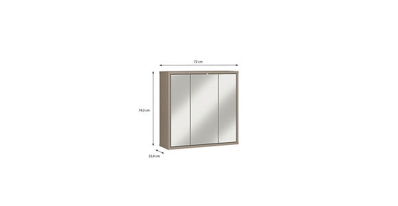 SPIEGELSCHRANK 74,5/72/23,8 cm  - Taupe, MODERN, Glas/Holzwerkstoff (74,5/72/23,8cm) - Xora