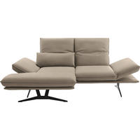 ECKSOFA in Echtleder Sandfarben  - Sandfarben/Gelb, Design, Leder/Metall (130/210cm) - Dieter Knoll