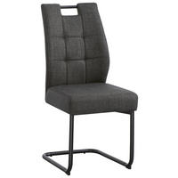 NIHAJNI STOL, kovina, tekstil črna, temno siva  - temno siva/črna, Moderno, kovina/tekstil (45/97/59cm) - Cantus