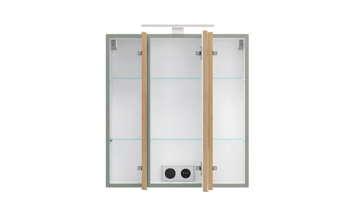 BADEZIMMER 2-teilig  in 60 cm  - Schilfgrün/Wildeiche, Trend, Glas/Holzwerkstoff (60cm) - Held