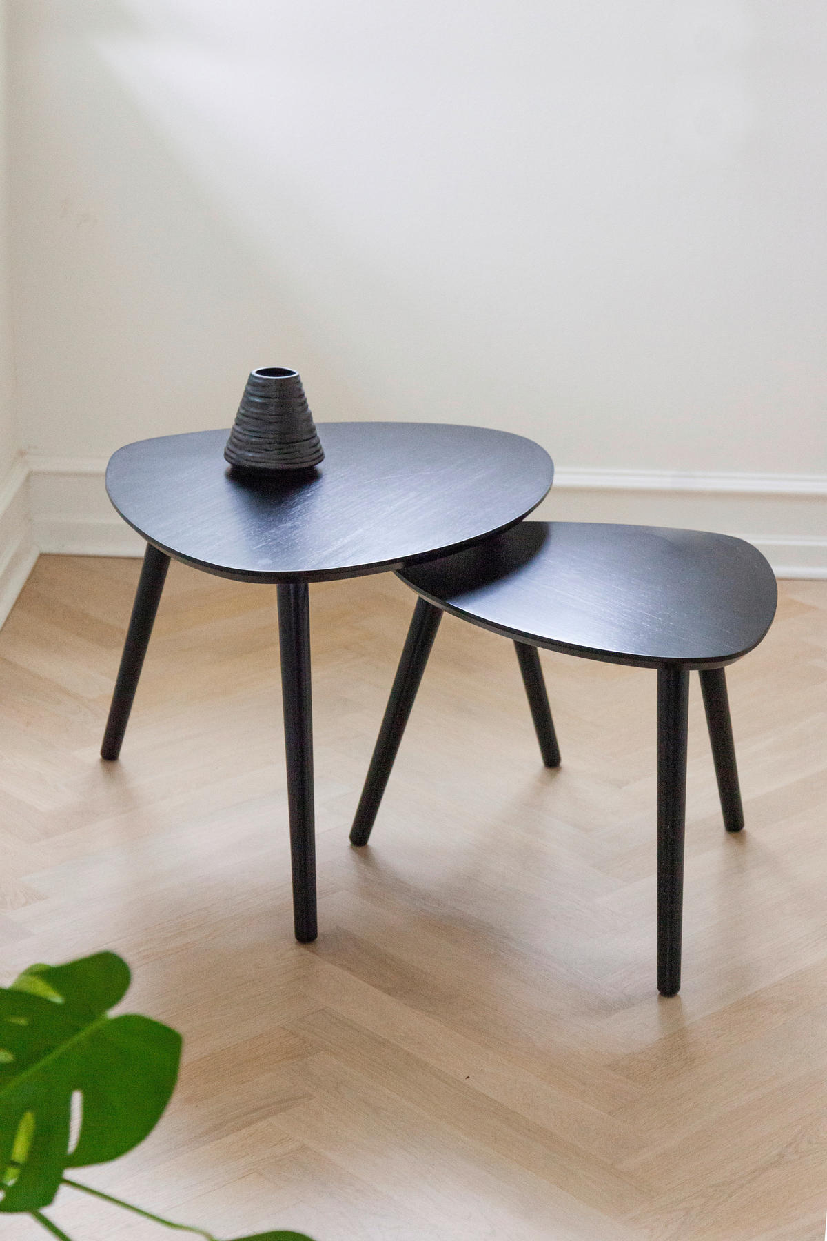 SATZTISCH Bambus vollmassiv Schwarz  - Schwarz, MODERN, Holz (68/57/45cm) - MID.YOU