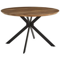 JEDILNA MIZA, črna, barve hrasta  - črna/barve hrasta, Moderno, kovina/leseni material (120/120/76cm) - MID.YOU