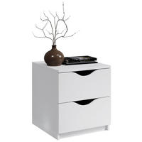 SÄNGBORD i vit  - vit/svart, Basics, trämaterial/plast (40/45/42cm) - Best Price