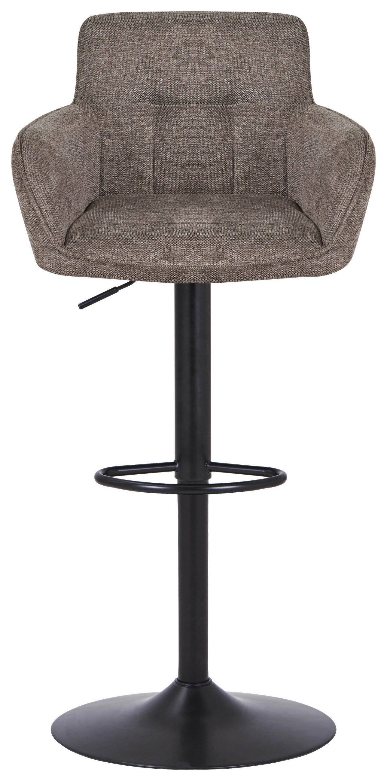 BARHOCKER in Metall, Textil Schwarz, Hellbraun  - Hellbraun/Schwarz, MODERN, Textil/Metall (55/91.5-113/52cm) - Livetastic