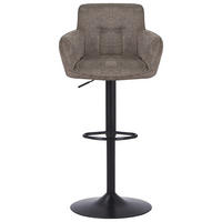 BARHOCKER in Metall, Textil Schwarz, Hellbraun  - Hellbraun/Schwarz, MODERN, Textil/Metall (55/91.5-113/52cm) - Livetastic