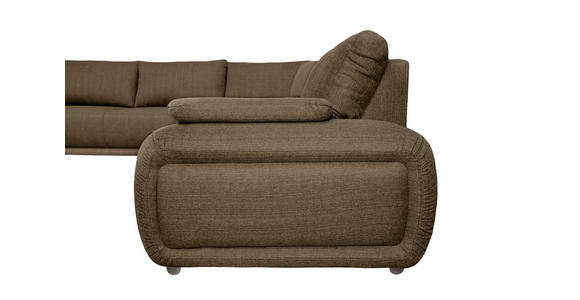 ECKSOFA Braun Struktur - Chromfarben/Braun, KONVENTIONELL, Textil/Metall (280/310cm) - Carryhome
