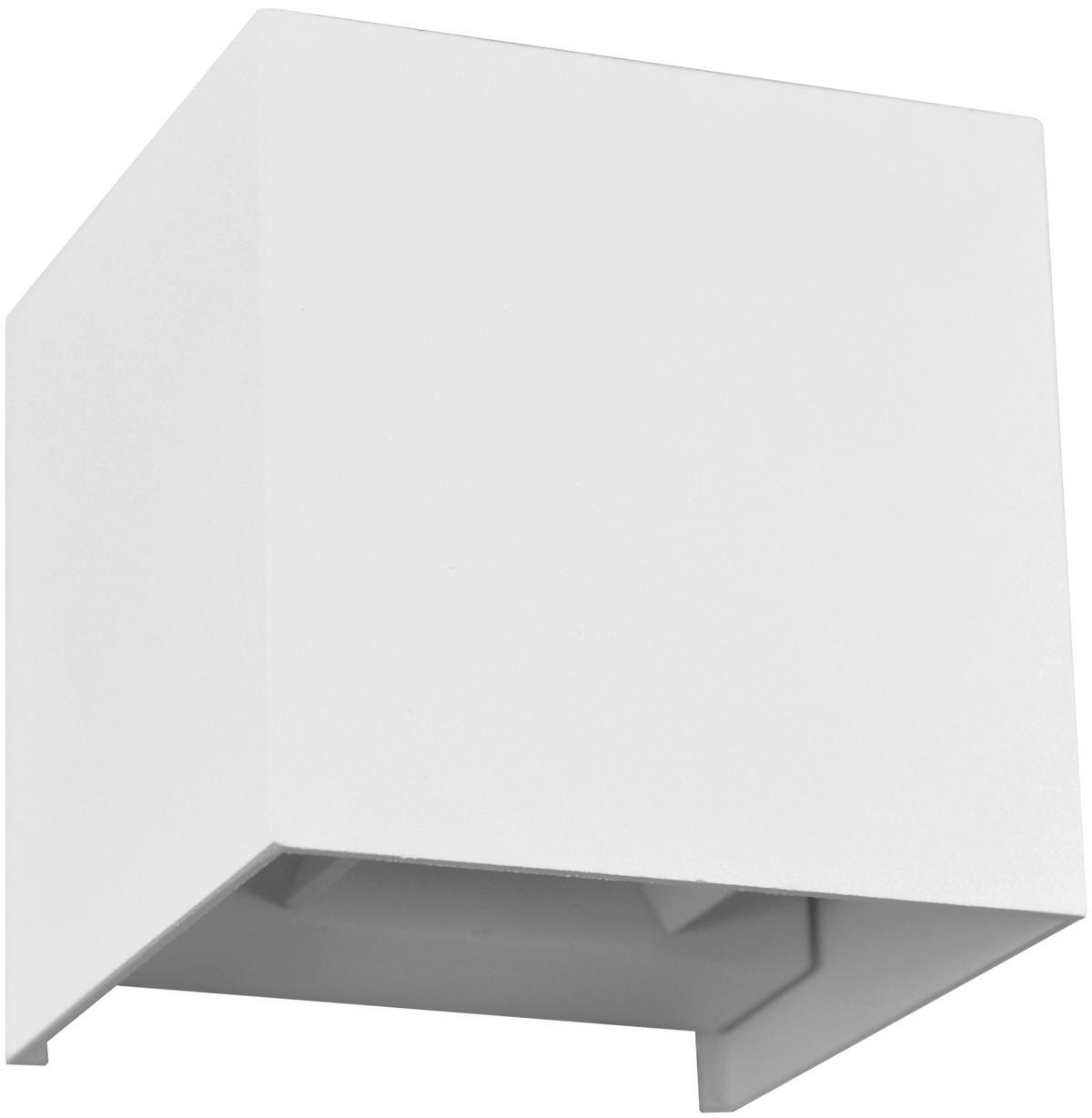 AUßENWANDLEUCHTE 11,2/11,2/11,2 cm   - Weiß, Design, Metall (11,2/11,2/11,2cm)