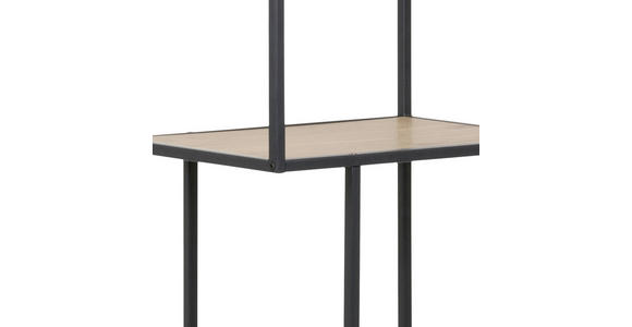 REGAL Schwarz, Eichefarben  - Eichefarben/Schwarz, Trend, Holzwerkstoff/Metall (77/185/35cm) - Xora