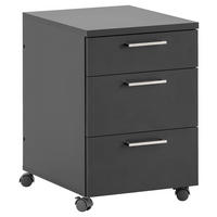ROLLCONTAINER Anthrazit  - Anthrazit/Nickelfarben, KONVENTIONELL, Holzwerkstoff/Metall (41,2/60,1/49,6cm) - MID.YOU