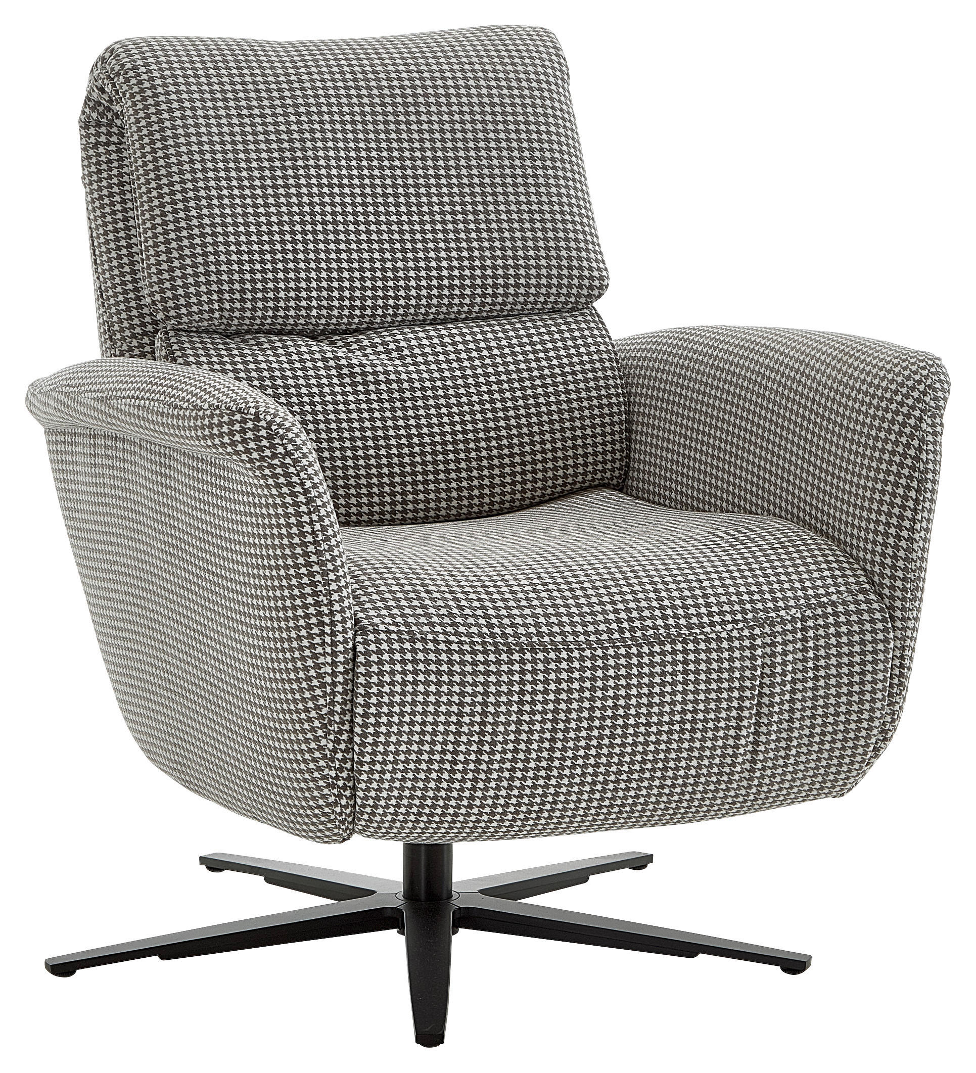 RELAXSESSEL Webstoff Relaxfunktion, Kopfteilverstellung, Rücken echt    - Silberfarben/Schwarz, Design, Textil/Metall (78/88-177/82cm) - Valdera