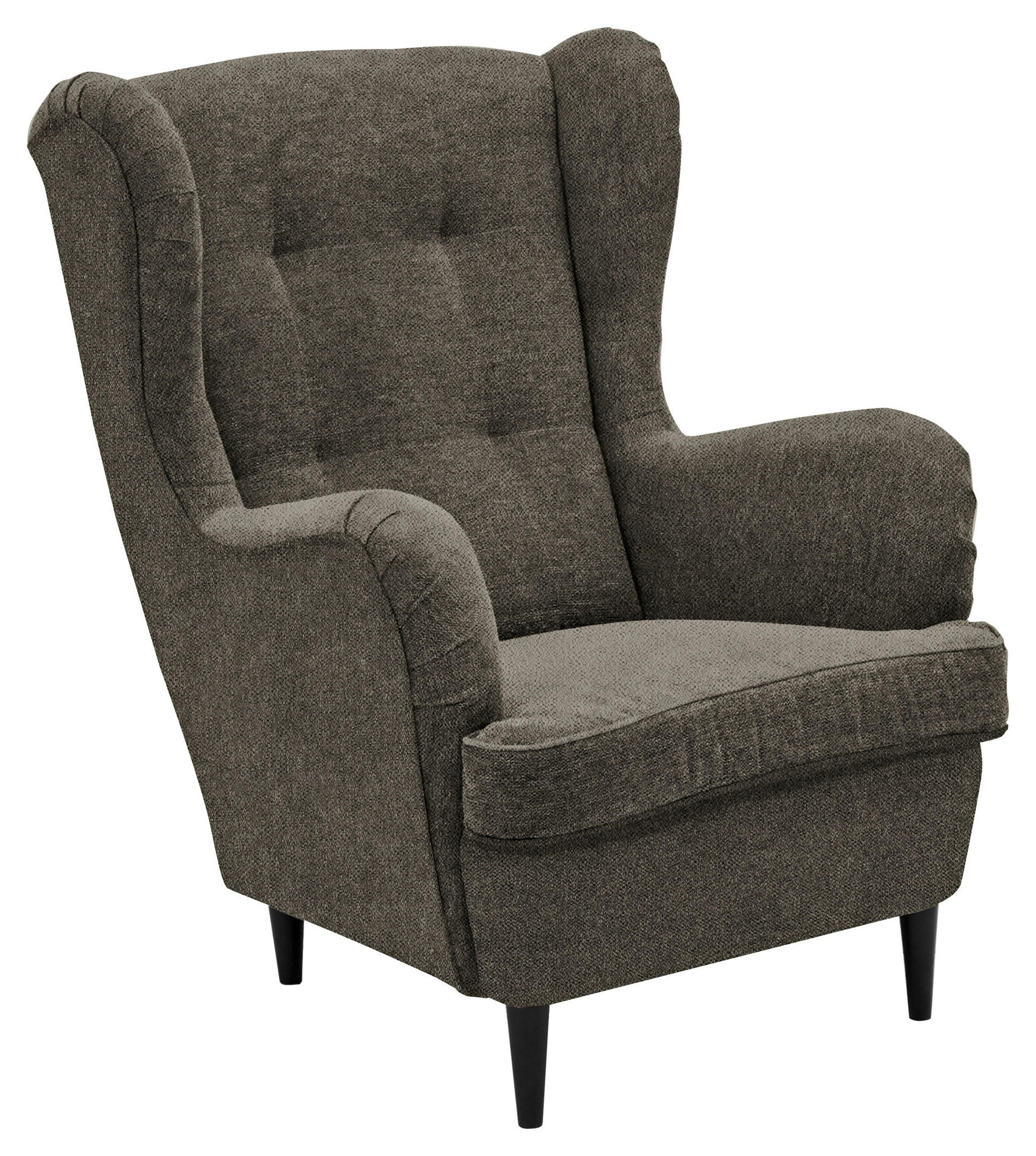 OHRENSESSEL Webstoff Olivgrün, Schwarz  - Schwarz/Olivgrün, Basics, Holz/Textil (78/102/98cm) - Carryhome