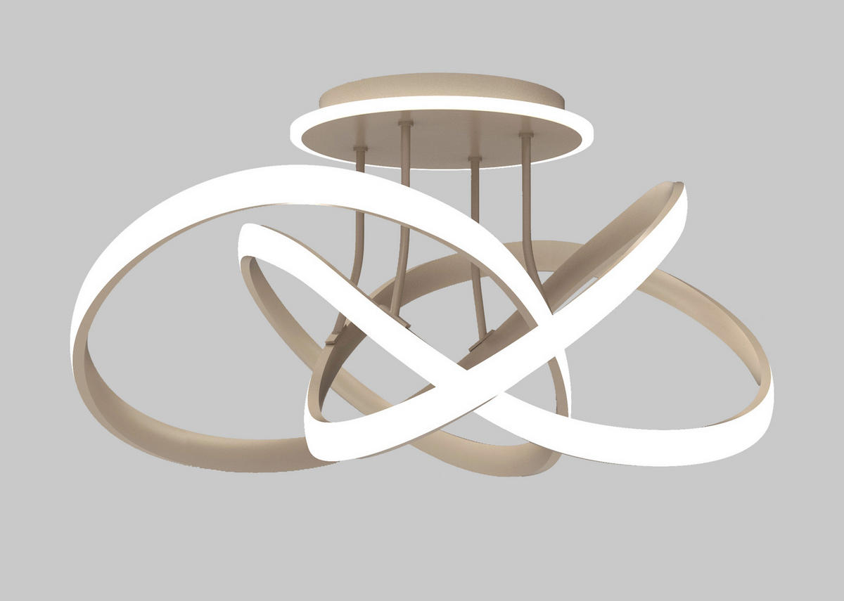 LED-DECKENLEUCHTE 64/34,5 cm   - Sandfarben, Design, Kunststoff/Metall (64/34,5cm)